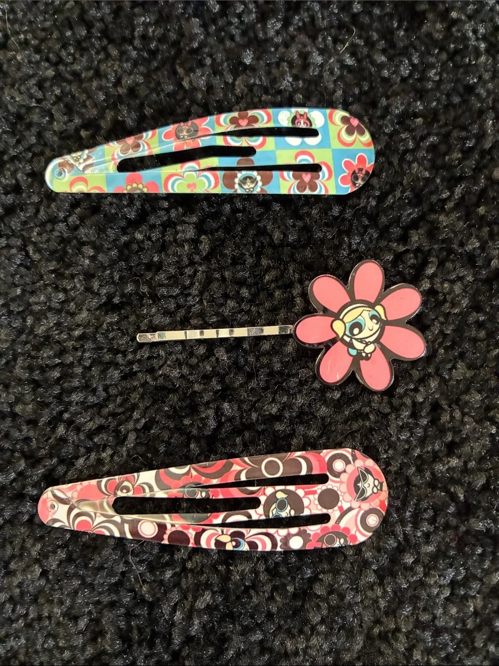 Powerpuff Girls Pink Floral Scrunchies and Hair Clips Set